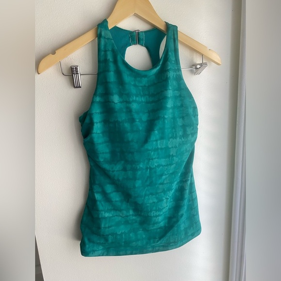 Athleta Maldives Printed Tankini in Green - 32 B/C Women’s Swim Top Teal Beach - Picture 2 of 7